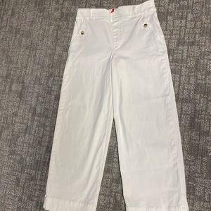 Spanx Stretch Twill Cropped Wide Leg Pants in White Size Medium